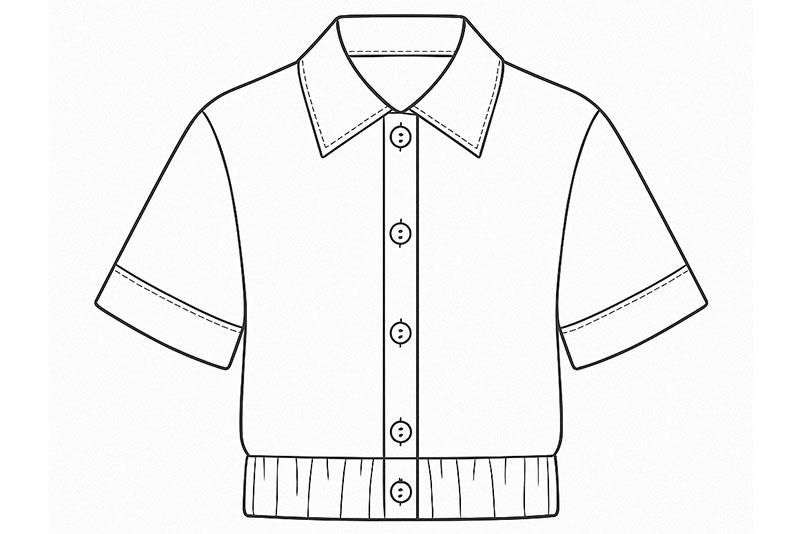 Patrón de camisa con elástico